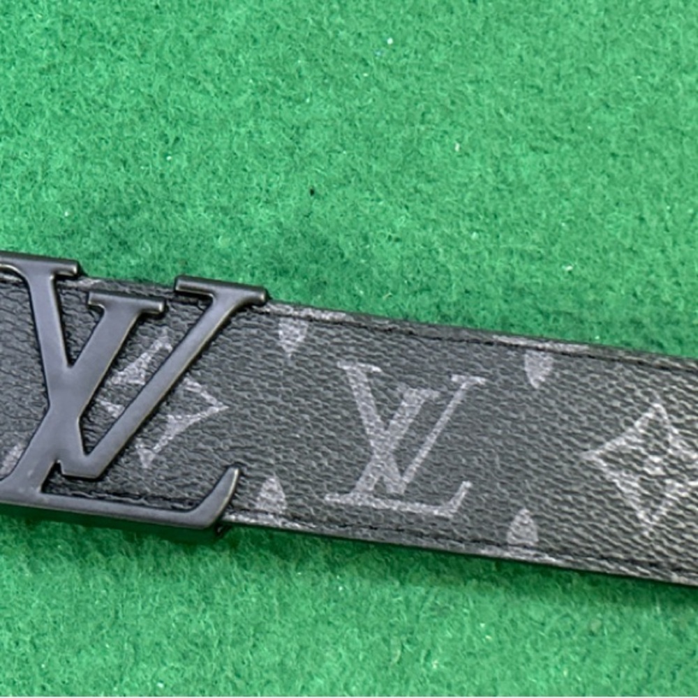 Louis Vuitton Black and Gray Monogram Belt